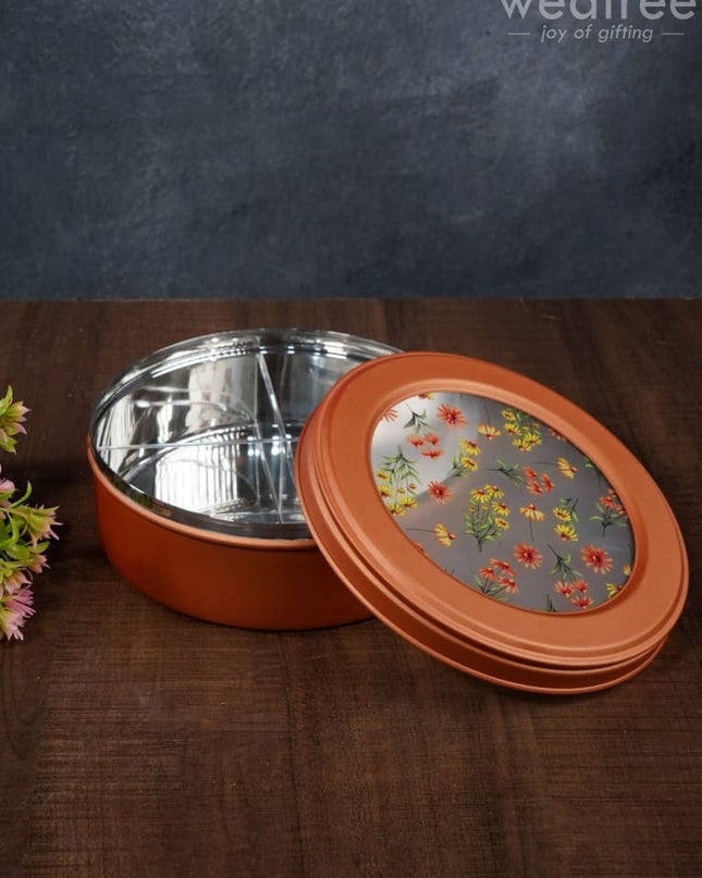 Floral Design Dry Fruit Box - 7.5 Inch Wl2879 Dining Essentials