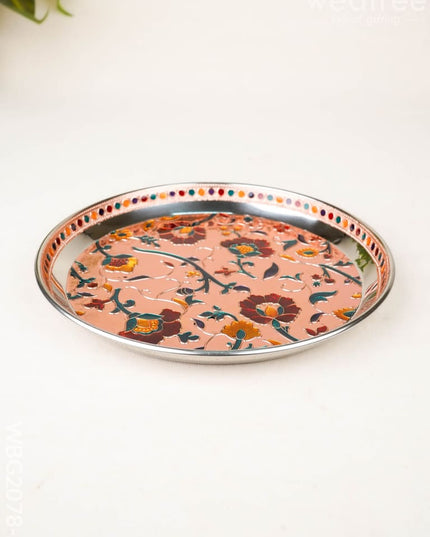 Floral Design - Plate - Copper - 9 inch - WBG2078-2 - Trays & Plates RG