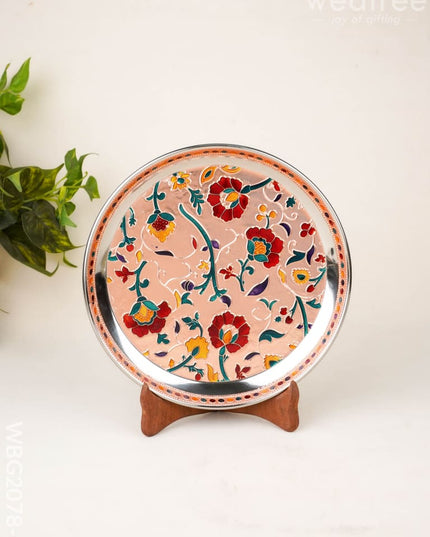 Floral Design - Plate - Copper - 9 inch - WBG2078-2 - Trays & Plates RG