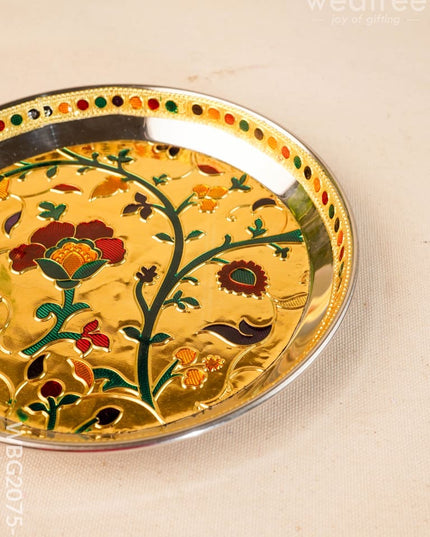 Floral Design - Plate - Gold - 7 inch - WBG2075-1 - Trays & Plates RG