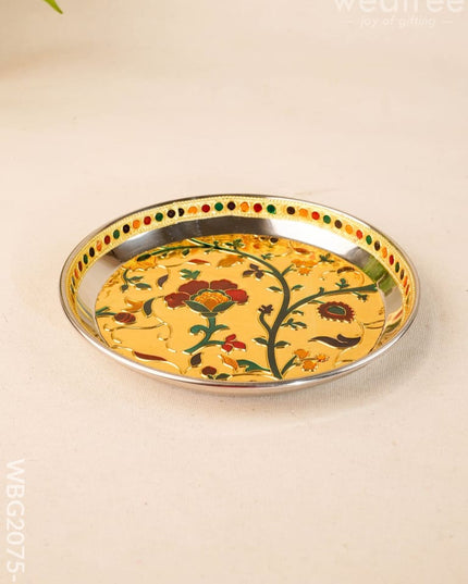 Floral Design - Plate - Gold - 7 inch - WBG2075-1 - Trays & Plates RG