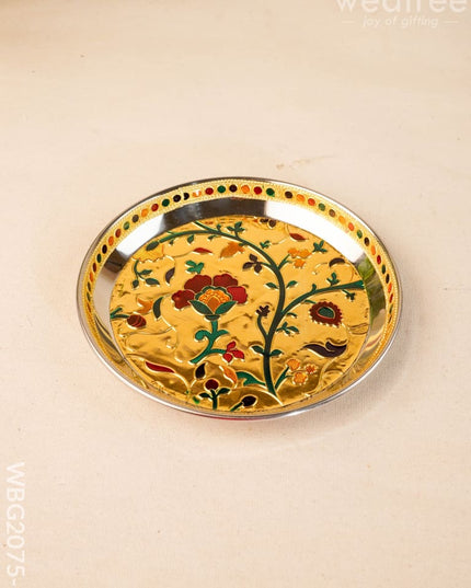 Floral Design - Plate - Gold - 7 inch - WBG2075-1 - Trays & Plates RG
