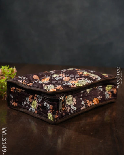Floral Designed Jewel Pouch (9.5X6)- Wl3149 Brown Organizers