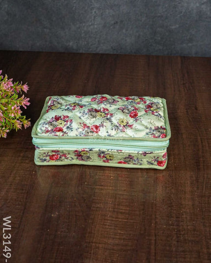 Floral Designed Jewel Pouch (9.5X6)- Wl3149 Green Organizers
