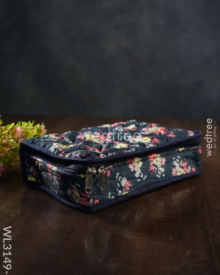 Floral Designed Jewel Pouch (9.5X6)- Wl3149 Navy Blue Organizers