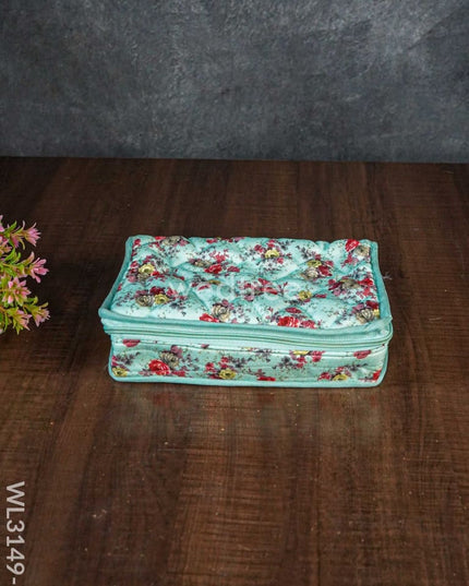 Floral Designed Jewel Pouch (9.5X6)- Wl3149 Sky Blue Organizers