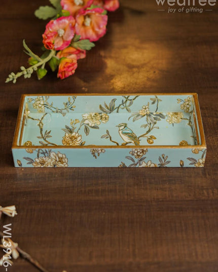 Floral Digital Tray - Wl3916 Green Wooden Trays