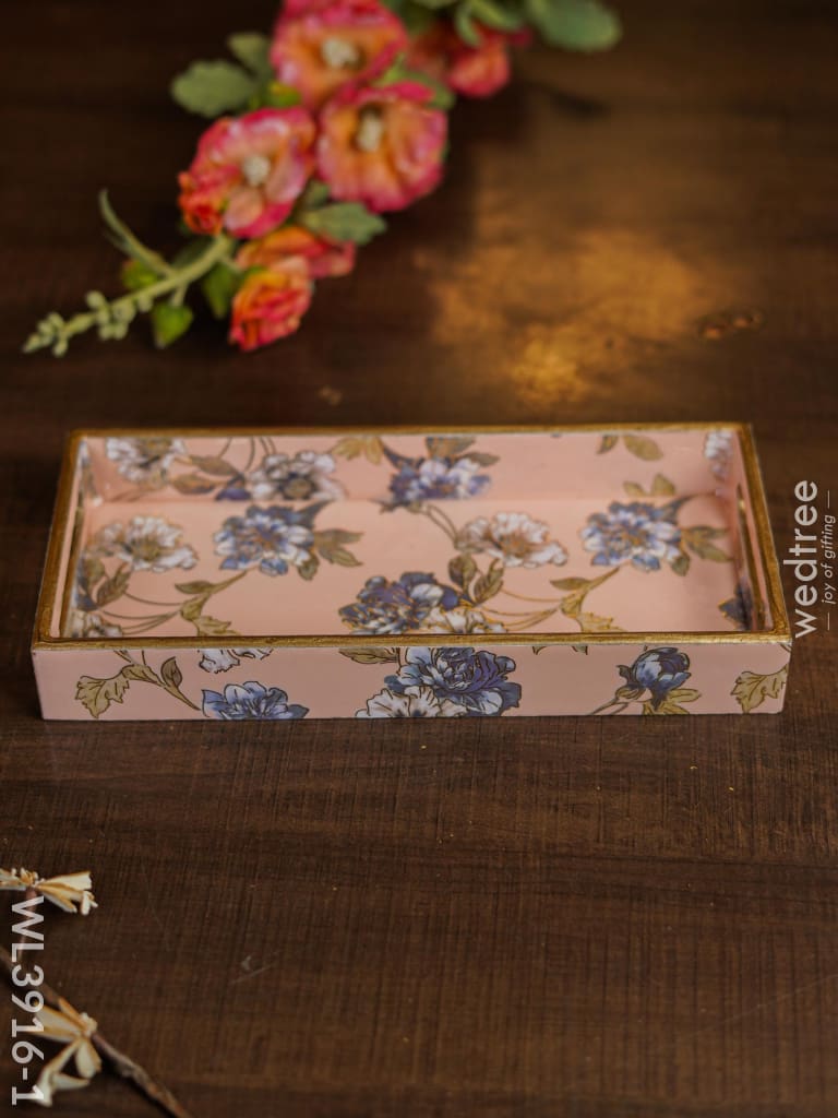 Floral Digital Tray - Wl3916 Pink Wooden Trays