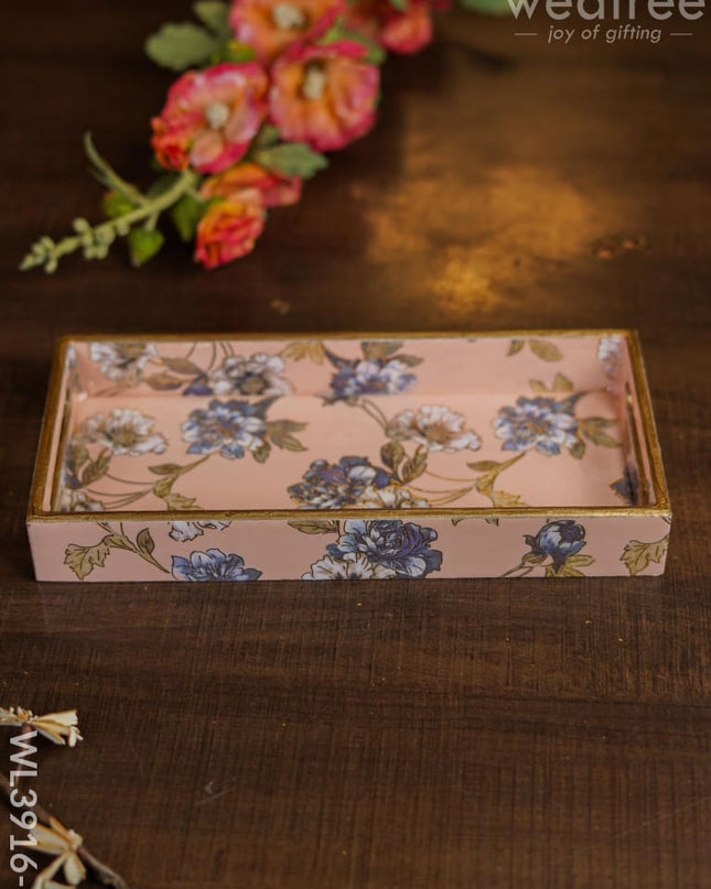 Floral Digital Tray - Wl3916 Pink Wooden Trays