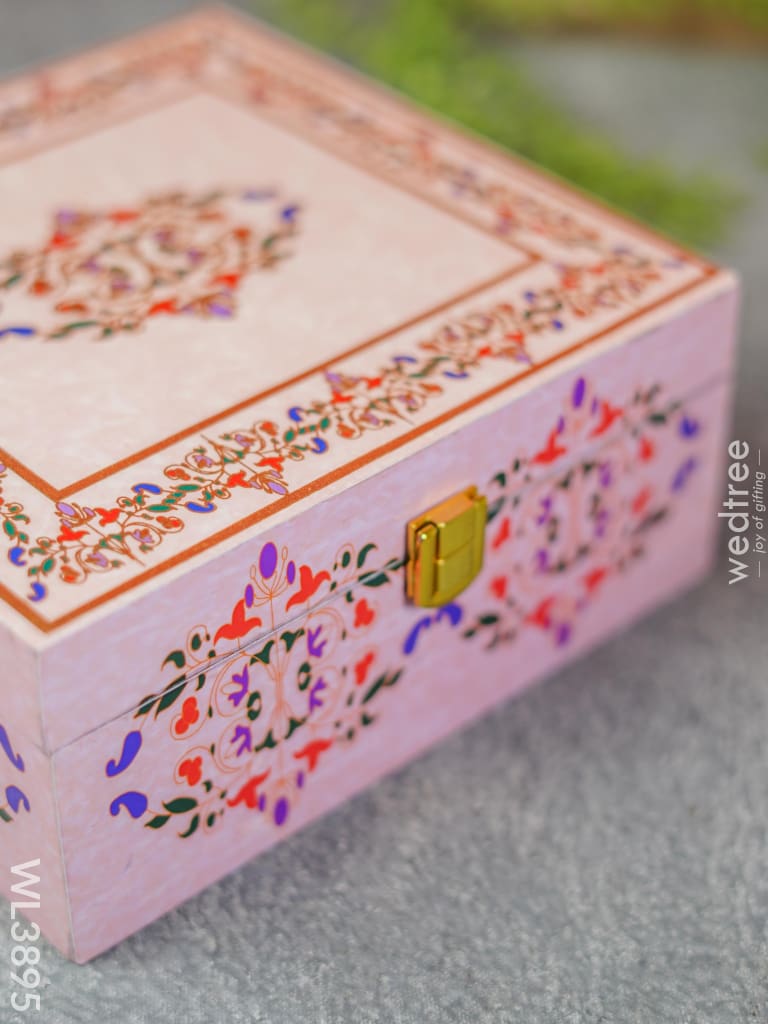 Floral Dry Fruit Box With 4 Partitions - Wl3895