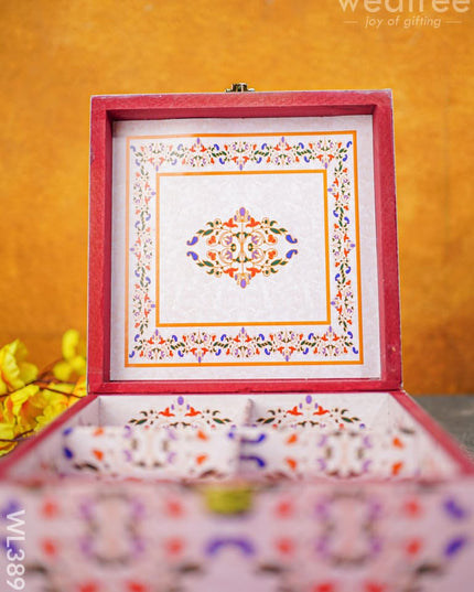 Floral Dry Fruit Box With 4 Partitions - Wl3895