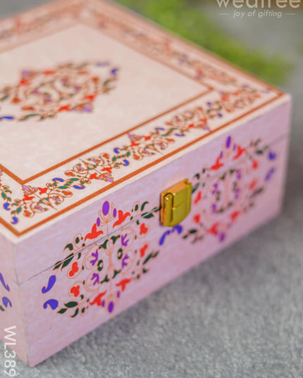 Floral Dry Fruit Box With 4 Partitions - Wl3895