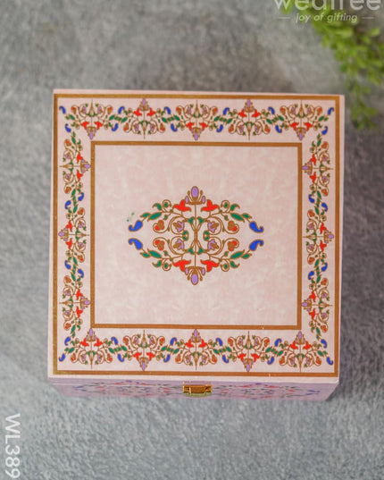 Floral Dry Fruit Box With 4 Partitions - Wl3895