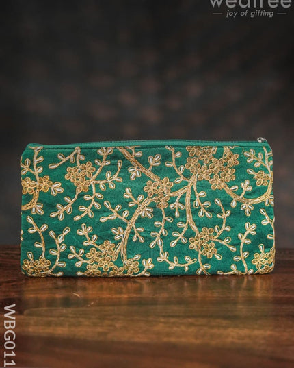 Floral Embroidery Purse With Zipper - Wbg0111 Clutches & Purses