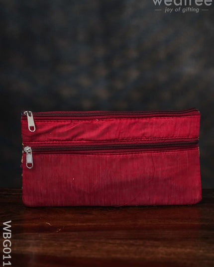 Floral Embroidery Purse With Zipper - Wbg0111 Clutches & Purses