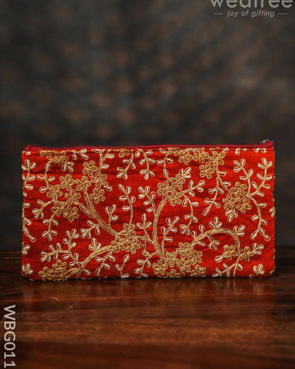 Floral Embroidery Purse With Zipper - Wbg0111 Clutches & Purses
