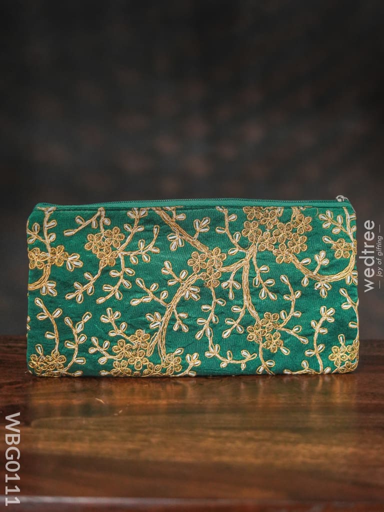Floral Embroidery Purse With Zipper - Wbg0111 Clutches & Purses