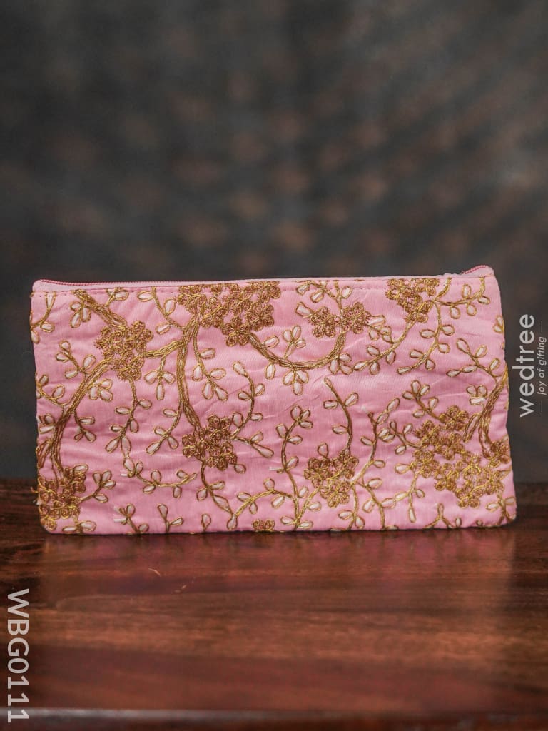 Floral Embroidery Purse With Zipper - Wbg0111 Clutches & Purses