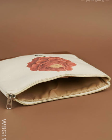 Floral Jute Pouch - 9X8 inch - WBG1990 - Clutches & Purses