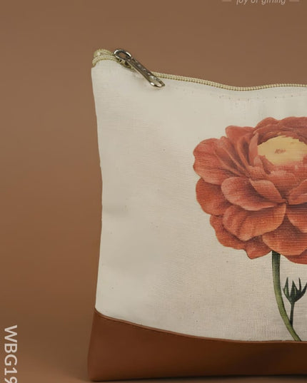 Floral Jute Pouch - 9X8 inch - WBG1990 - Clutches & Purses