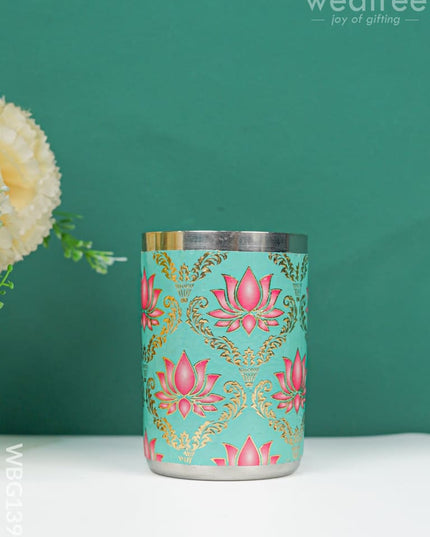 Floral Digital Printed Meenakari Glass - Wbg1398 Utensils Rg