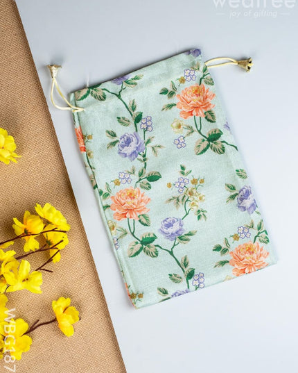 Floral Print String Bag - 11x7 Inch - WBG1873 - String Bags