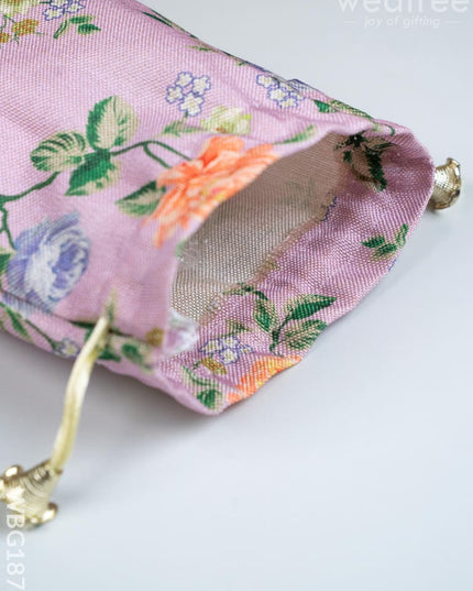 Floral Print String Bag - 11x7 Inch - WBG1873 - String Bags