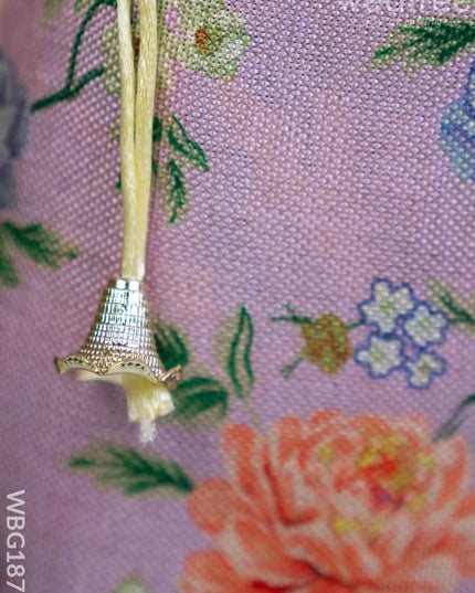 Floral Print String Bag - 11x7 Inch - WBG1873 - String Bags