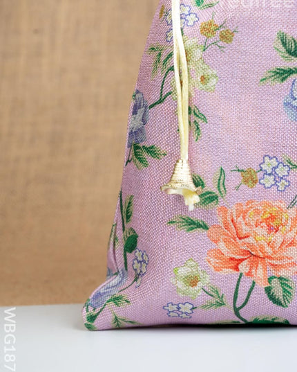 Floral Print String Bag - 11x7 Inch - WBG1873 - String Bags