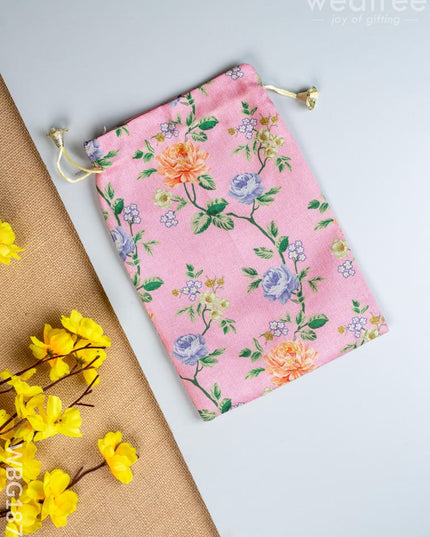 Floral Print String Bag - 11x7 Inch - WBG1873 - String Bags