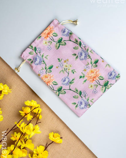 Floral Print String Bag - 11x7 Inch - WBG1873 - String Bags