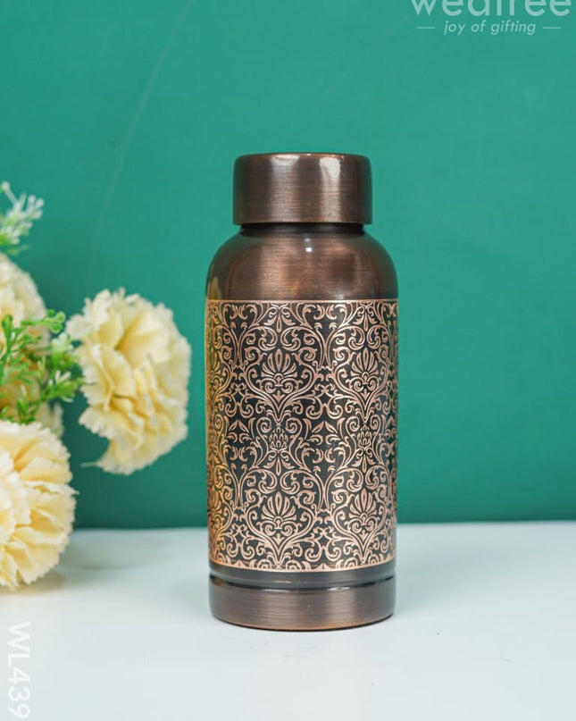 Floral Printed Copper Bottle - 650 Ml Wl4395 Dining Essentials