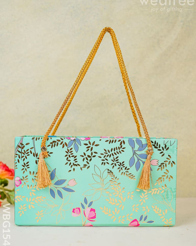 Floral Printed Basket With Handle - Wbg1543 Wooden Utility