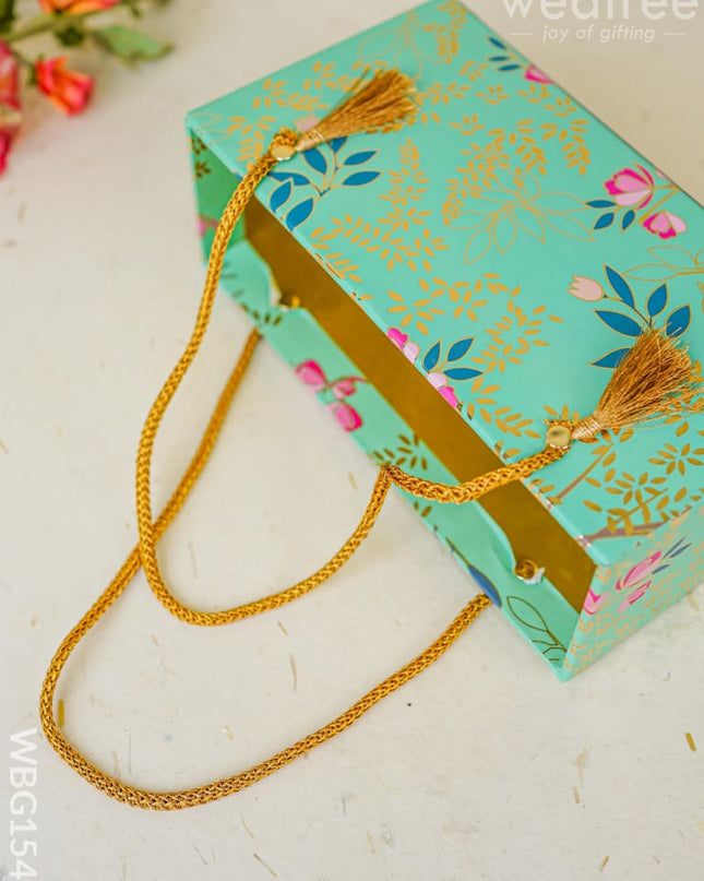 Floral Printed Basket With Handle - Wbg1543 Wooden Utility