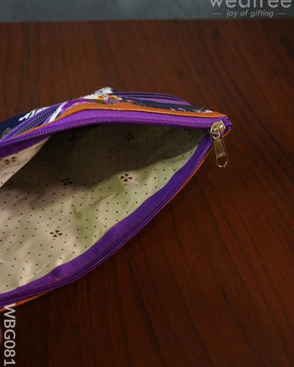 Floral Purse With Faux Leather - Wbg0811 Clutches & Purses