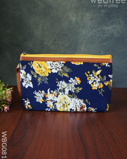 Floral Purse With Faux Leather - Wbg0811 Clutches & Purses