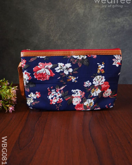 Floral Purse With Faux Leather - Wbg0811 Clutches & Purses
