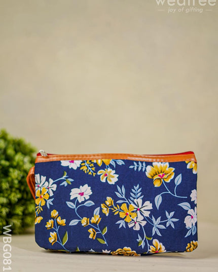 Floral Purse With Faux Leather - Wbg0811 Clutches & Purses
