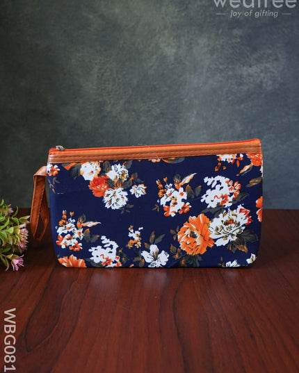 Floral Purse With Faux Leather - Wbg0811 Clutches & Purses