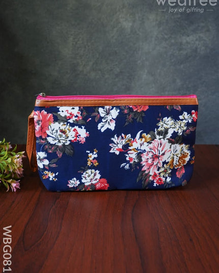 Floral Purse With Faux Leather - Wbg0811 Clutches & Purses