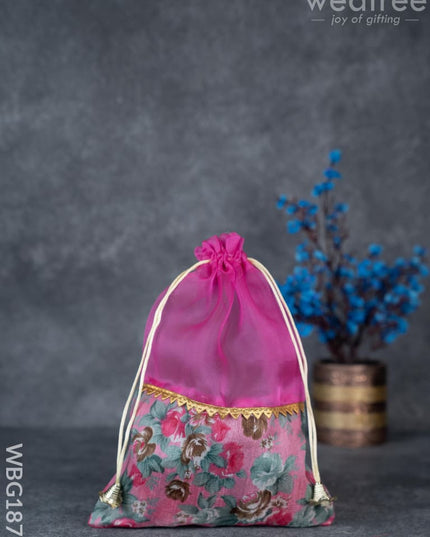 Floral String Bag - 11x7 Inch - WBG1877 - String Bags