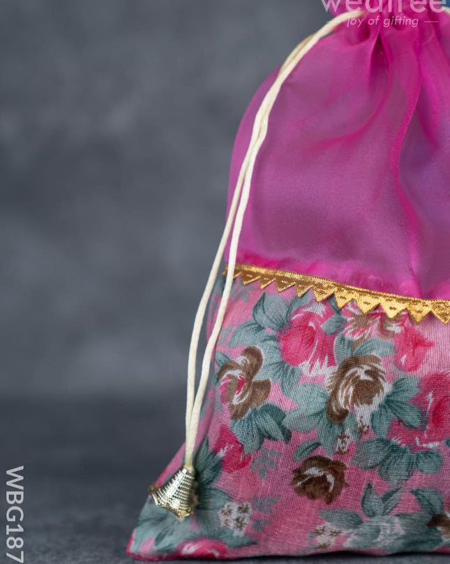 Floral String Bag - 11x7 Inch - WBG1877 - String Bags