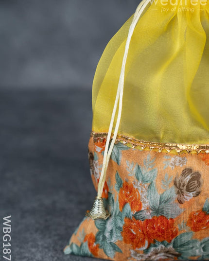 Floral String Bag - 11x7 Inch - WBG1877 - String Bags