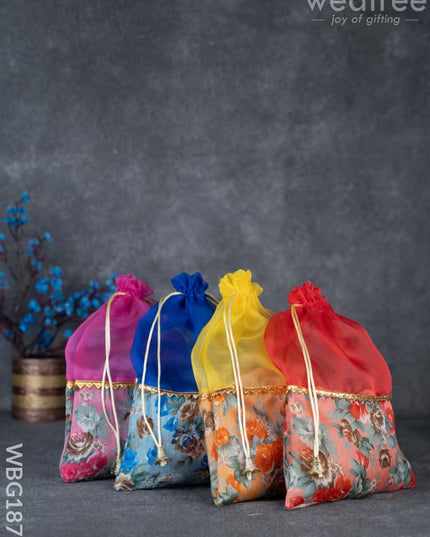Floral String Bag - 11x7 Inch - WBG1877 - String Bags