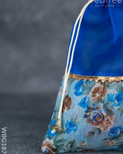 Floral String Bag - 11x7 Inch - WBG1877 - String Bags