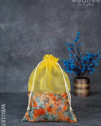 Floral String Bag - 11x7 Inch - WBG1877 - String Bags