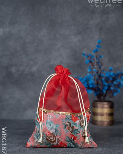 Floral String Bag - 11x7 Inch - WBG1877 - String Bags