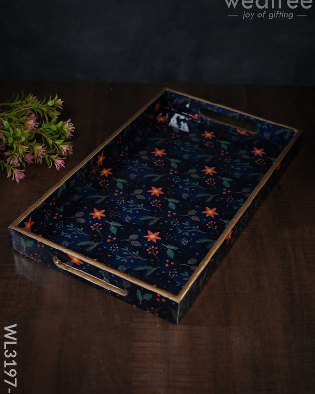 Digital Printed Floral Tray - Wl3197 Big Wooden Trays