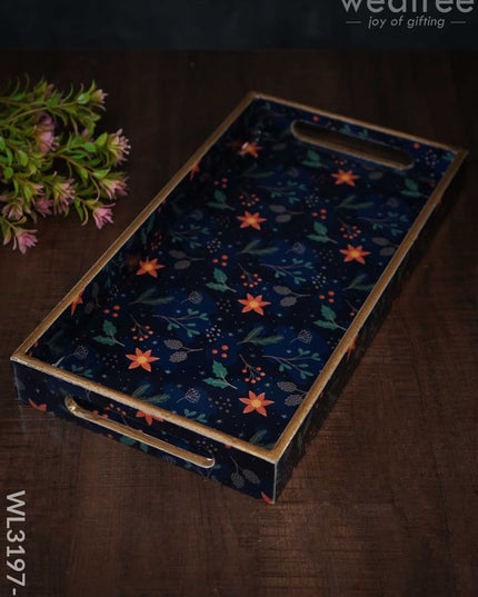 Digital Printed Floral Tray - Wl3197 Medium Wooden Trays