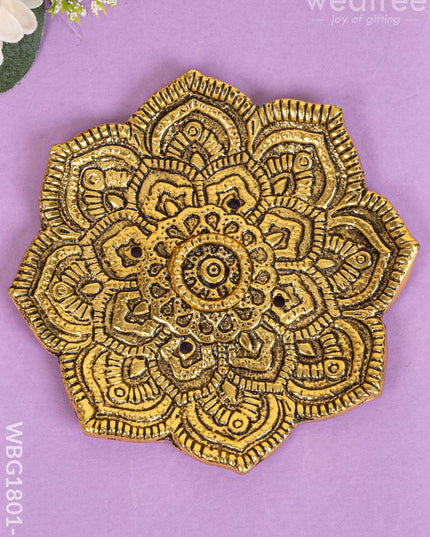 Flower Agarbathi Stand - Gold - WBG1801-1 - White Metal Pooja Utility RG